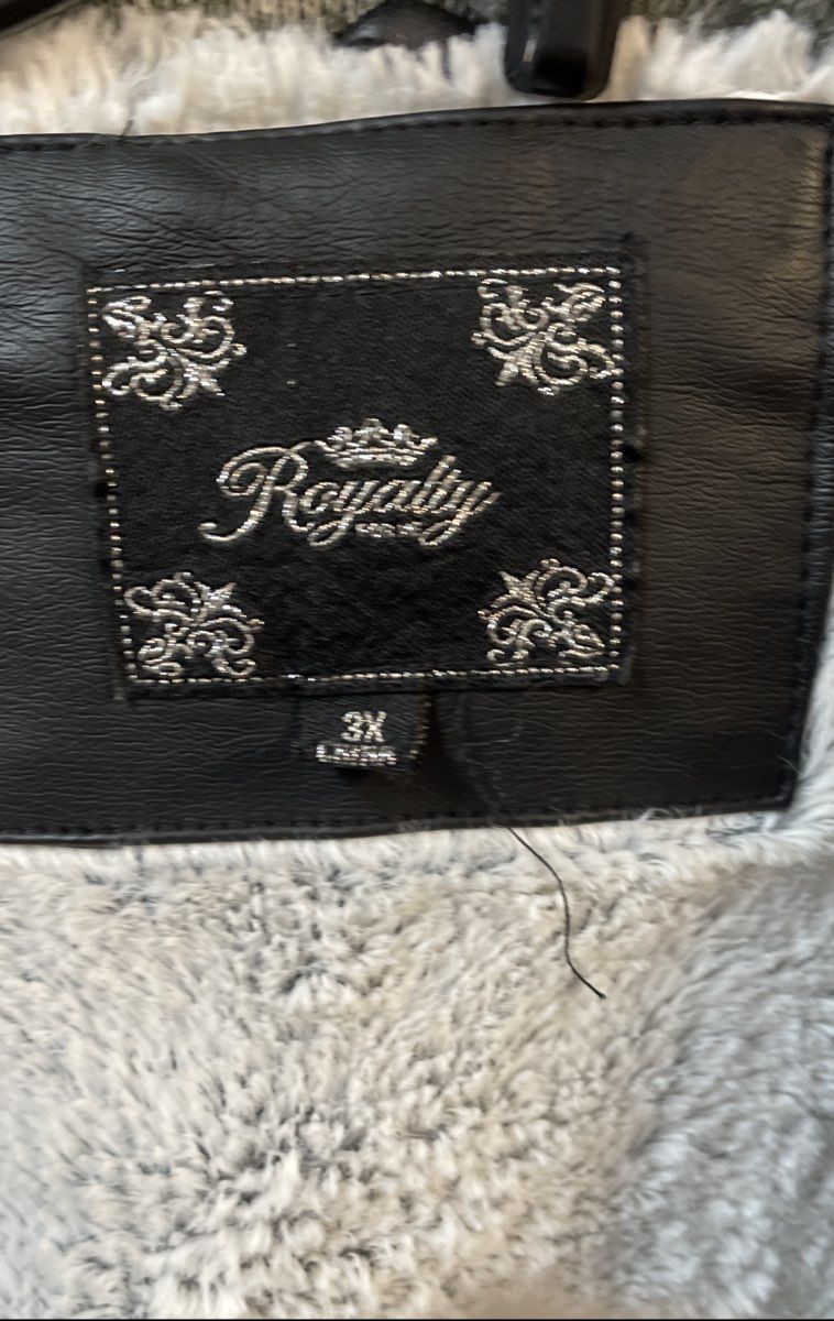 Royalty Women's Black Faux Leather Hooded Moto Jacket Fur Lining NWT Sz 3X