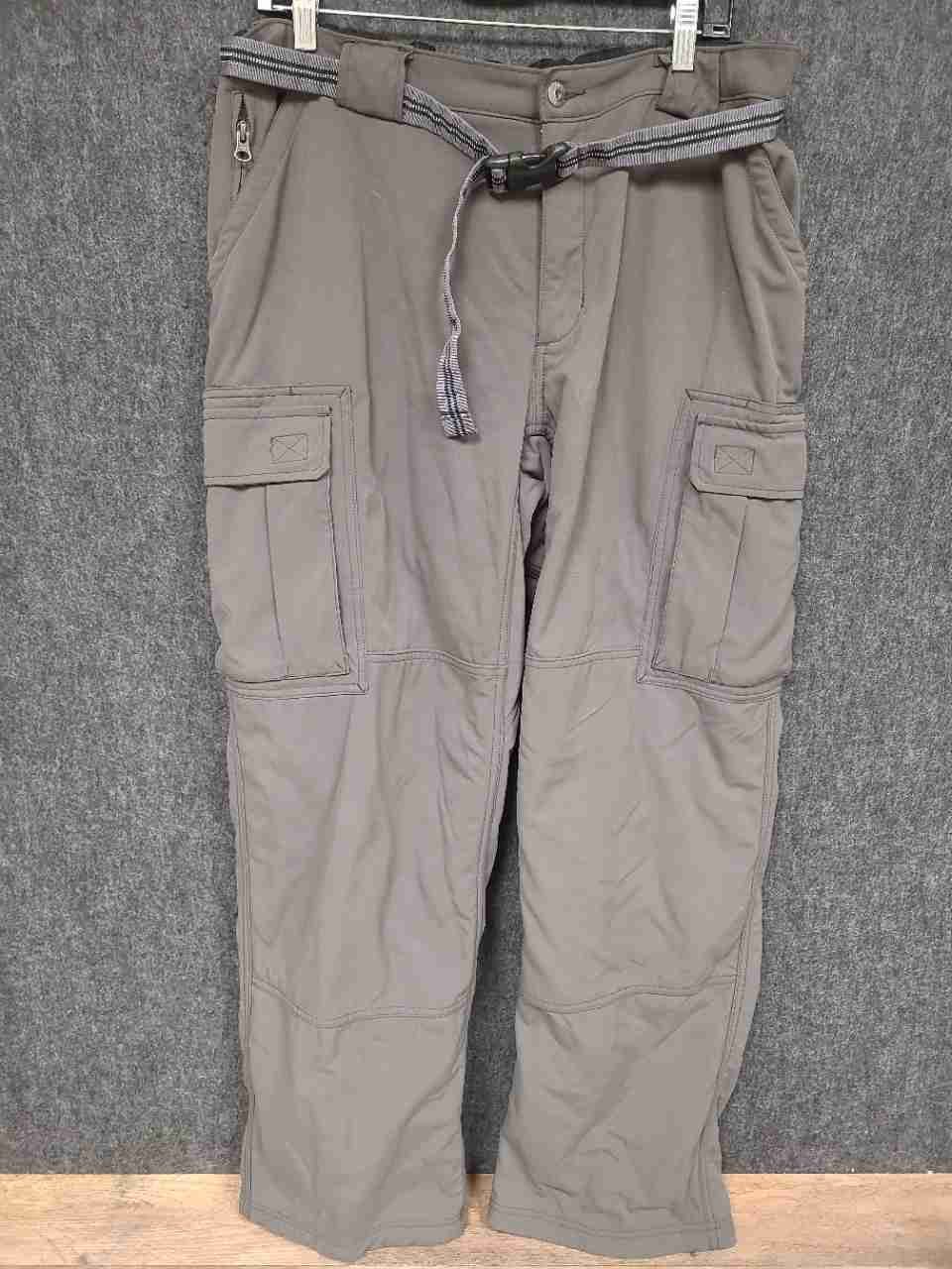 Duluth Trading Co Men's Gray Fleece Lined Dry on the Fly Cargo Pants Sz L x 32