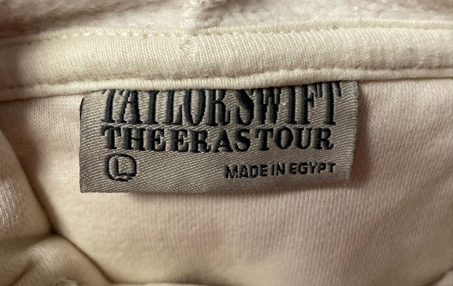 Taylor Swift The Eras Tour Cream Pullover Hoodie Graphic Official Merch Sz L