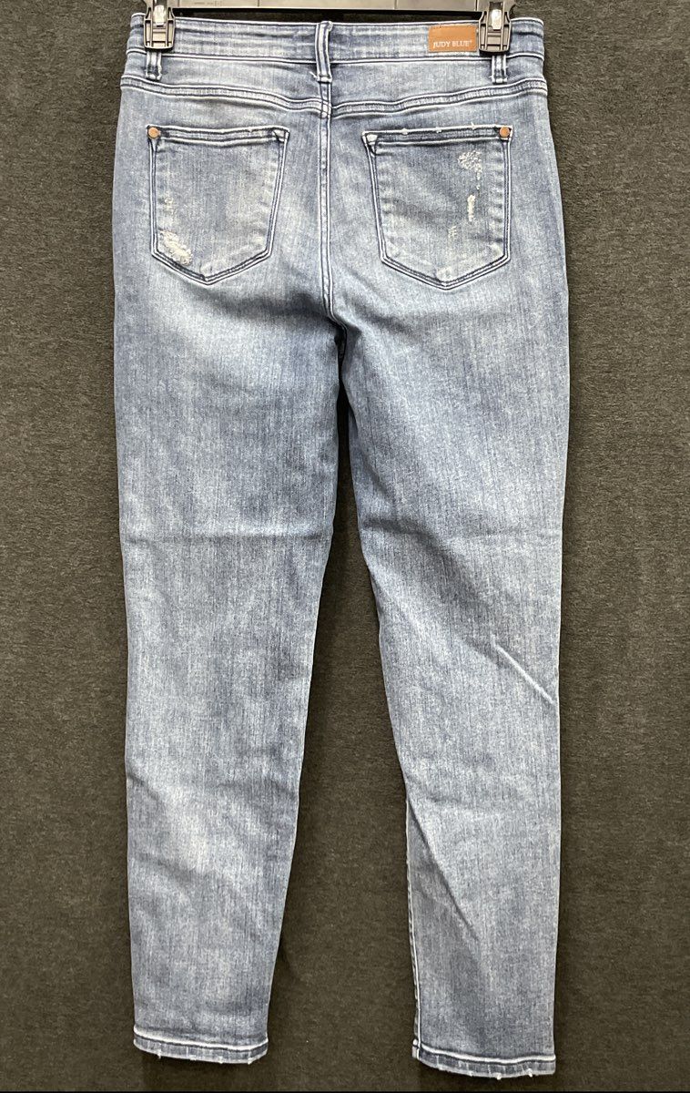 Judy Blue Women's Boyfriend Fit Distressed Blue Denim Jeans Sz 9/29