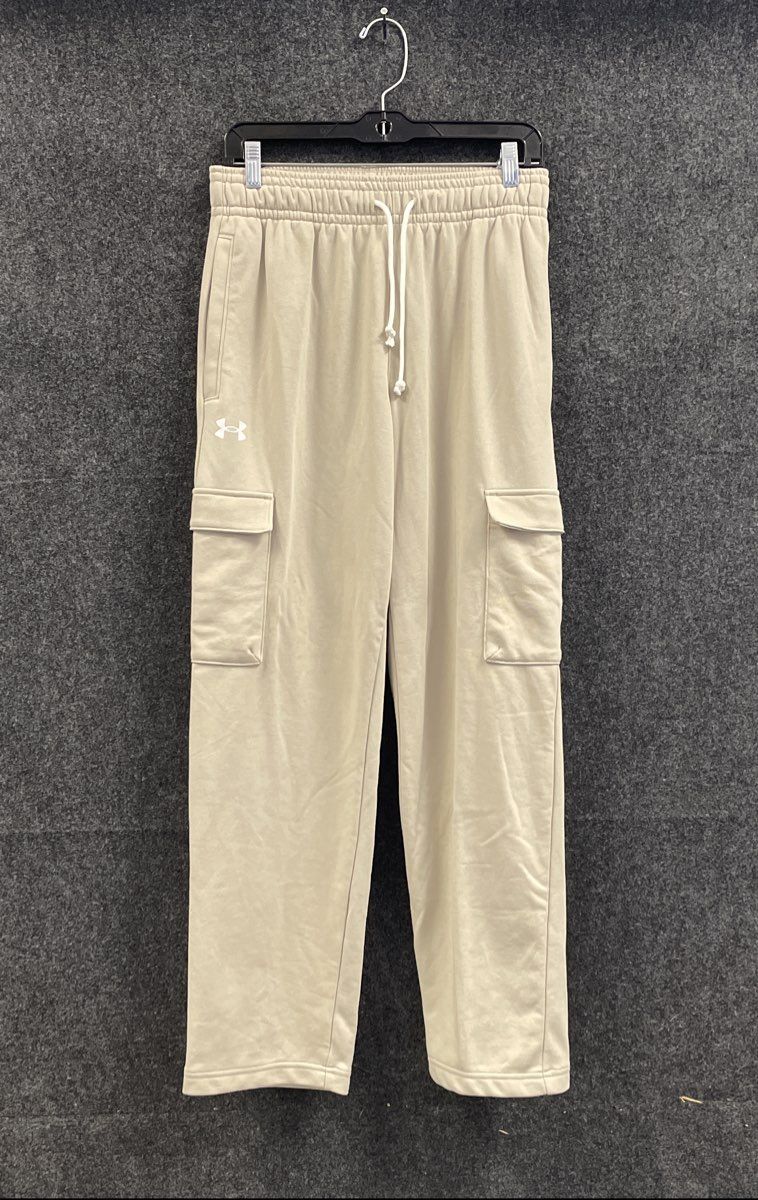Under Armour Men's Rival Terry Cargo Pants Beige Loose Fit NWT Size M
