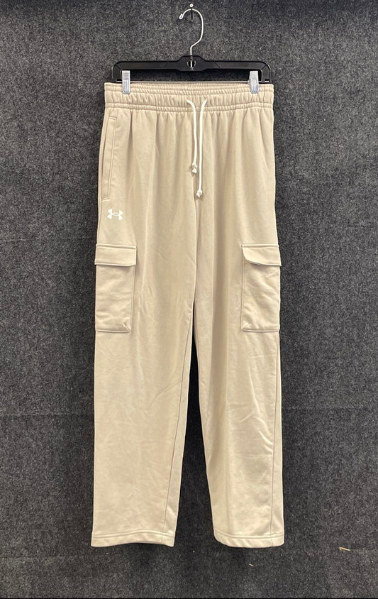 Under Armour Men's Rival Terry Cargo Pants Beige Loose Fit NWT Size M