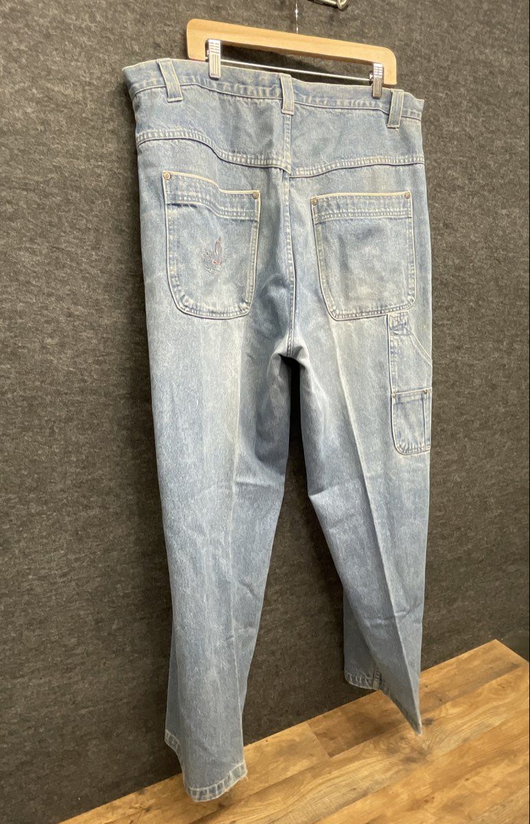 Vintage Y2K Boxx Jeans Men's Light Wash Carpenter Denim Embroidered Size 42x34