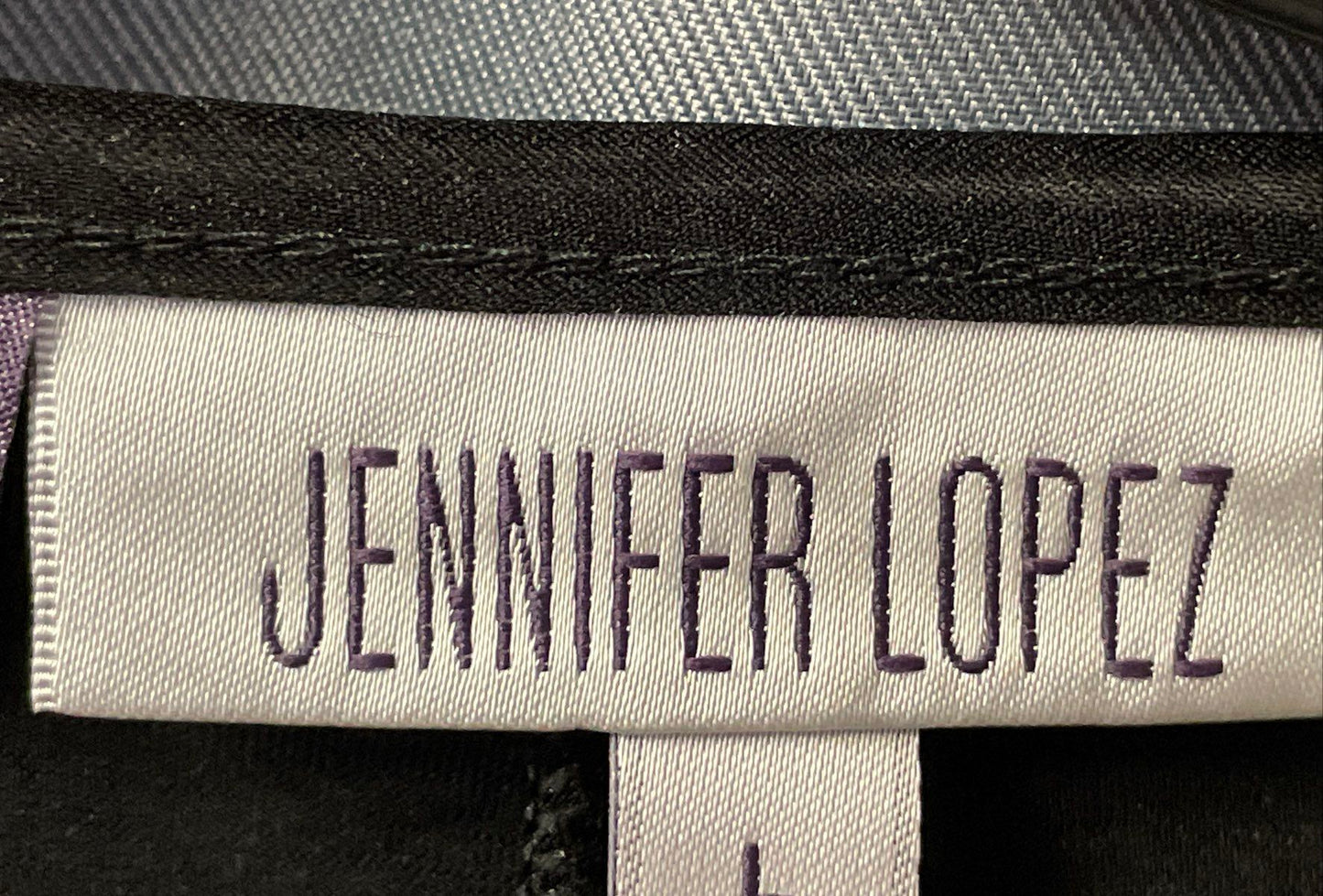 Jennifer Lopez Women's Black 3/4 Sleeve Wrap Top Metal Bar Detail Sz L NWT