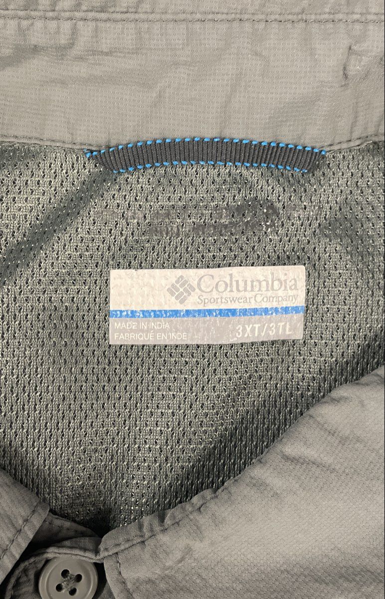 Columbia Men's Gray Short Sleeve Button Down Fishing Hiking Shirt Size 3XT
