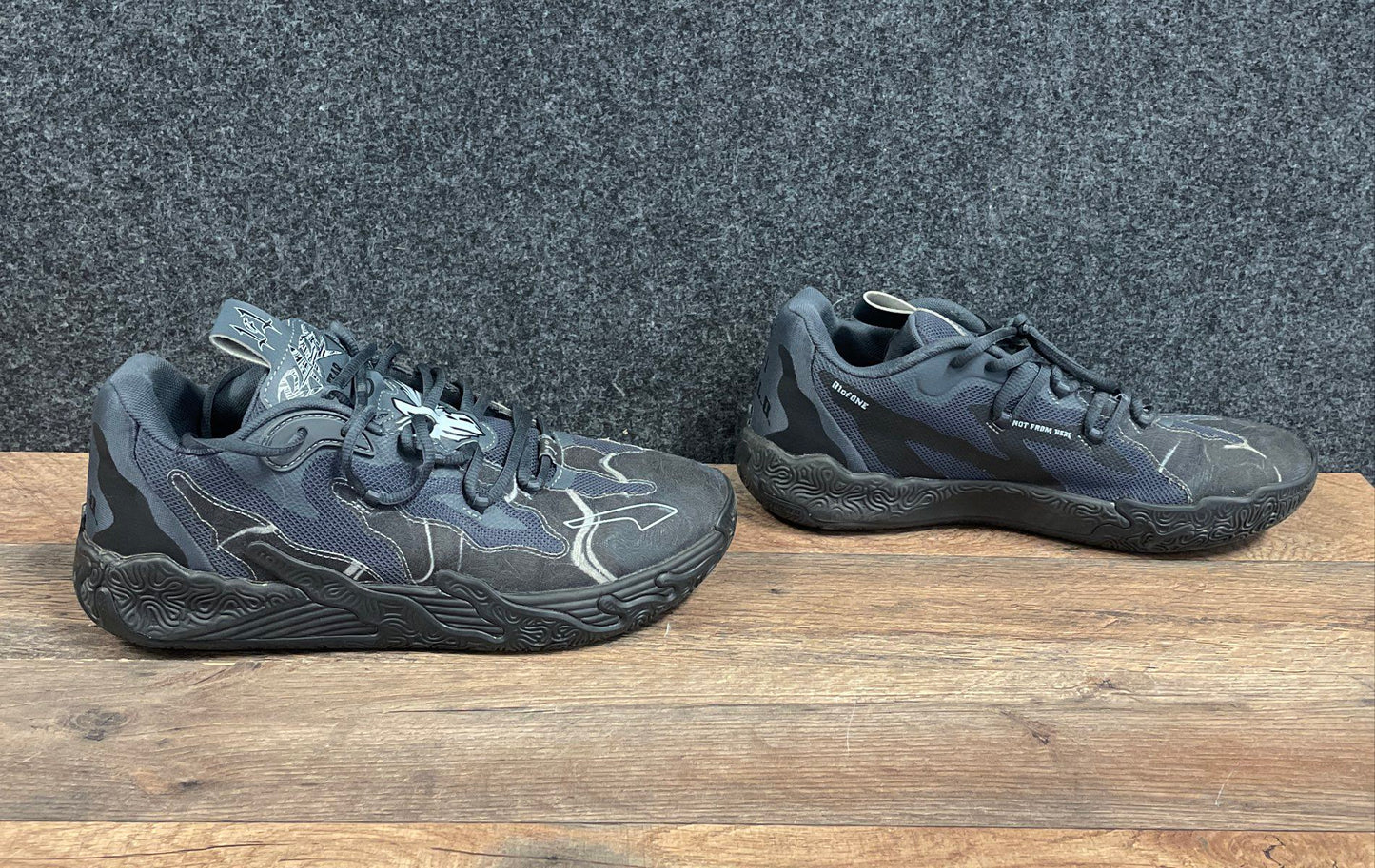 Puma MB.03 LaMelo Ball Grey Black Basketball Shoes Men's Size 9.5