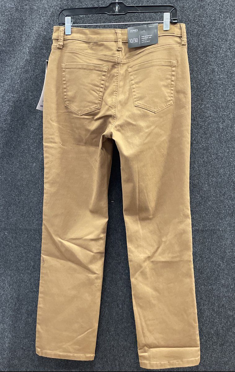 Jones New York Women's Caramel Lexington Straight Leg Sculpt Shape Pants Sz 10