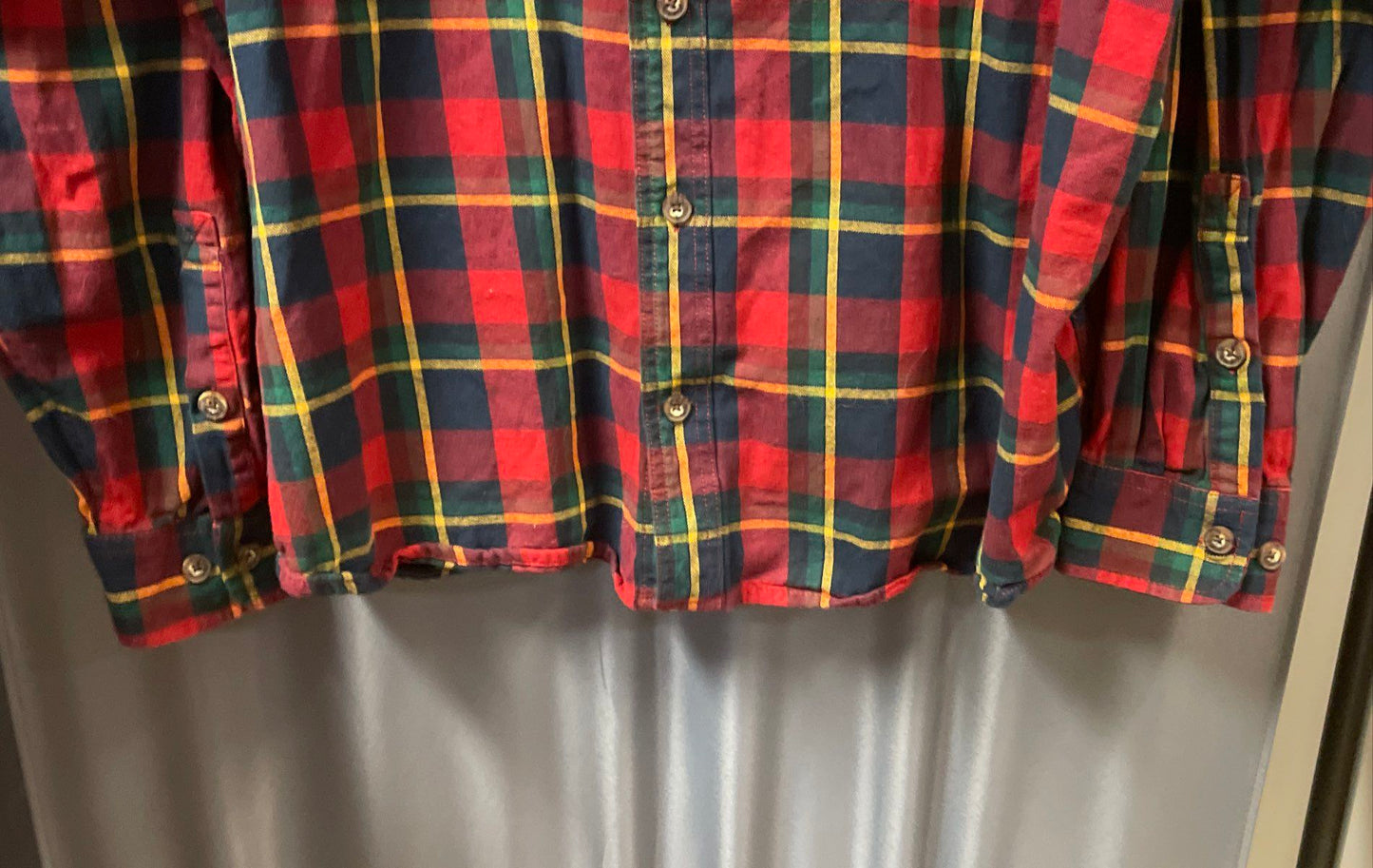 Duluth Trading Co Men's Red Green Plaid Flannel Untucked Relaxed Fit Shirt 3XL