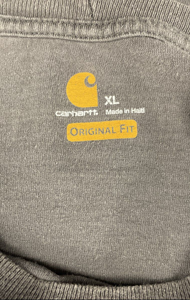 Carhartt Men's Gray Original Fit K195 Graphic Logo Short Sleeve T-Shirt Sz XL
