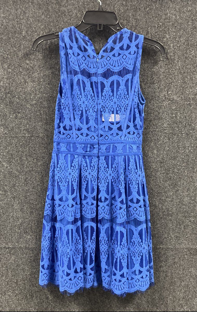 Adelyn Rae Women's Electric Blue Lace Sleeveless Fit & Flare Dress Sz XS NWT