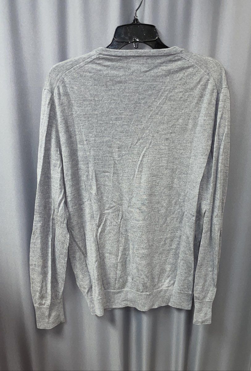 J. Crew Men's Gray 100% Merino Wool V-Neck Long Sleeve Sweater Size M
