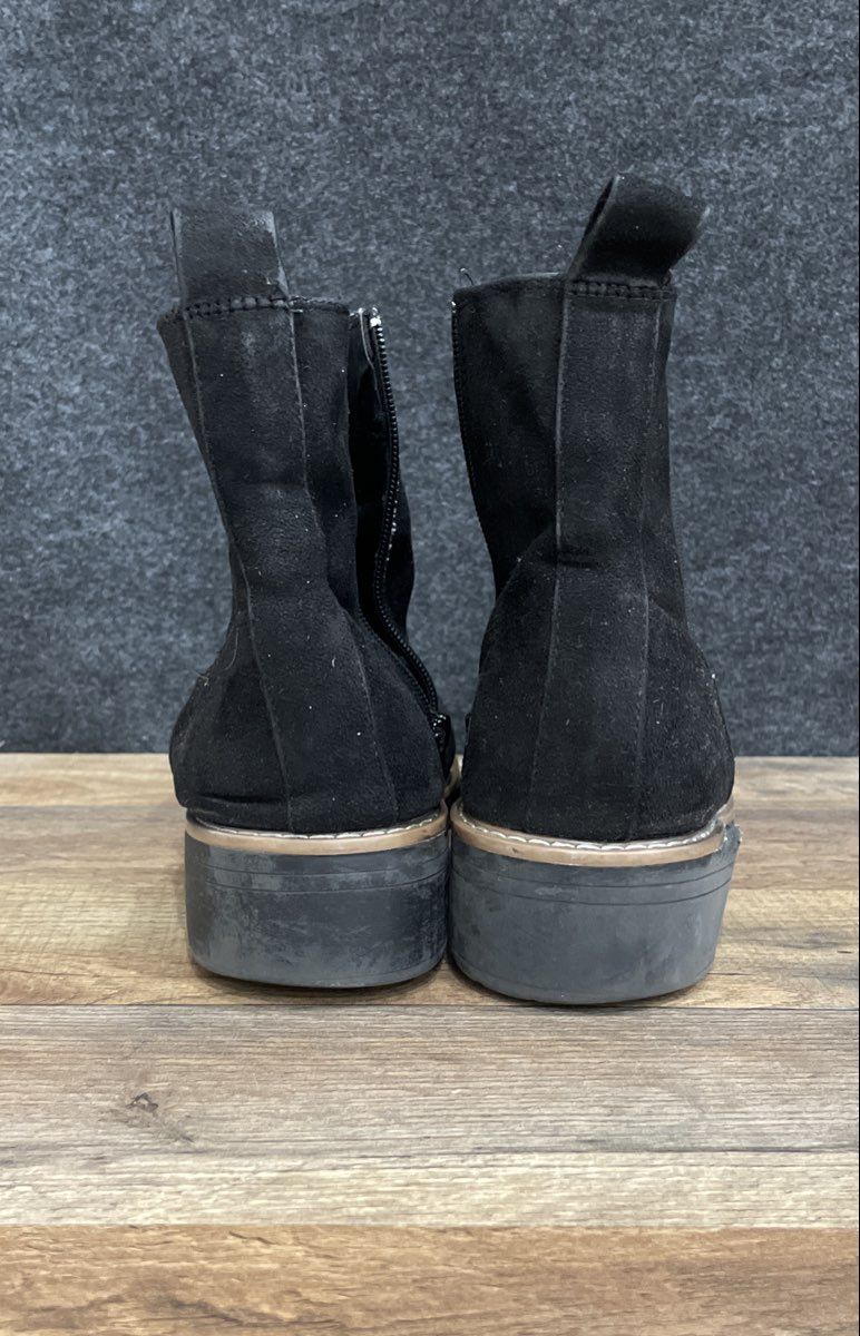 Kayla B Black Faux Suede Side Zip Ankle Boots Women's Size 10M