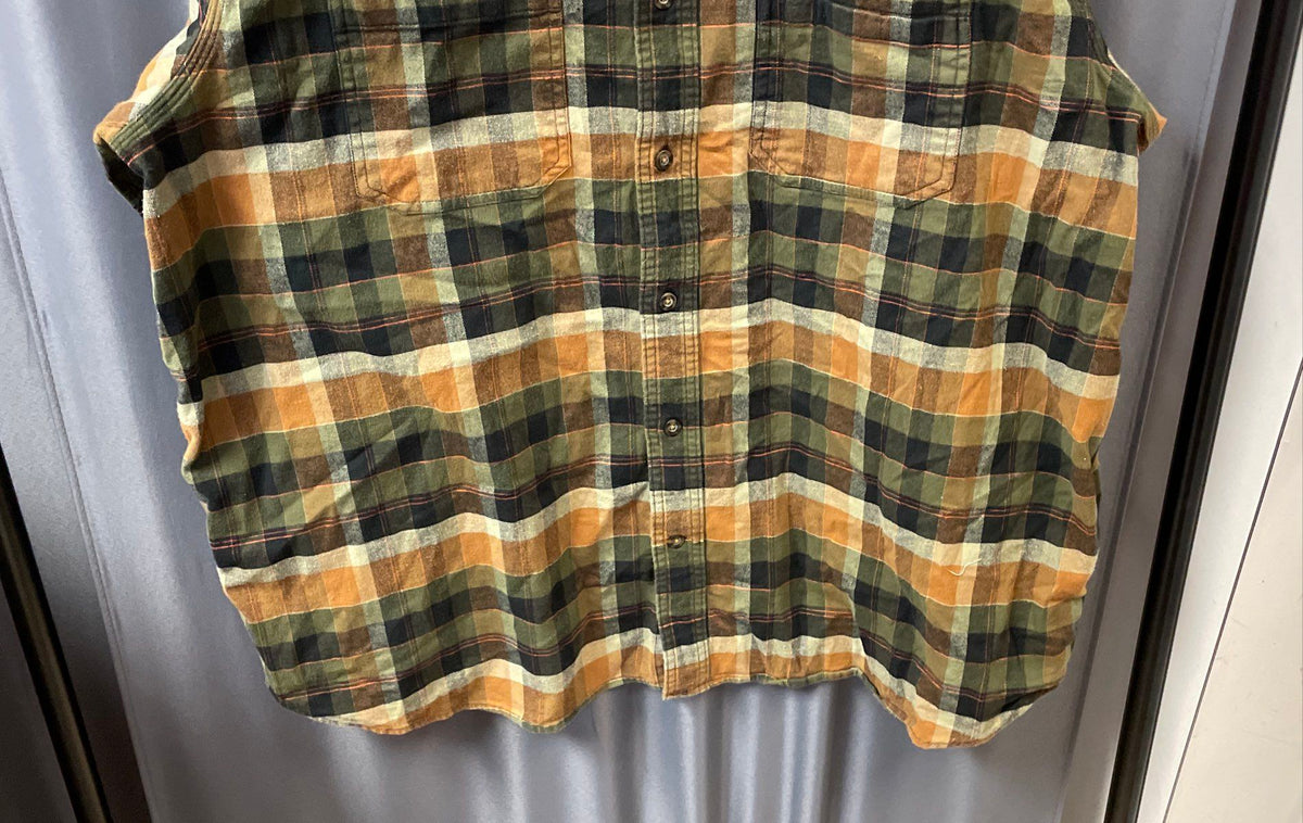 Carhartt Men's Brown Green Plaid Rugged Flex Relaxed Fit Flannel Shirt Sz 3XL