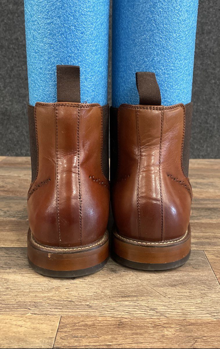 Stacy Adams Redzone Cognac Cap Toe Brogue Chelsea Boot Men's Size 11 M