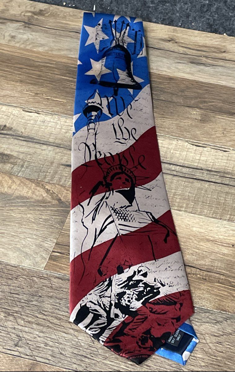 Vintage 90s Men's Patriotic Necktie Set 4 American Flag Eagle US History Ties