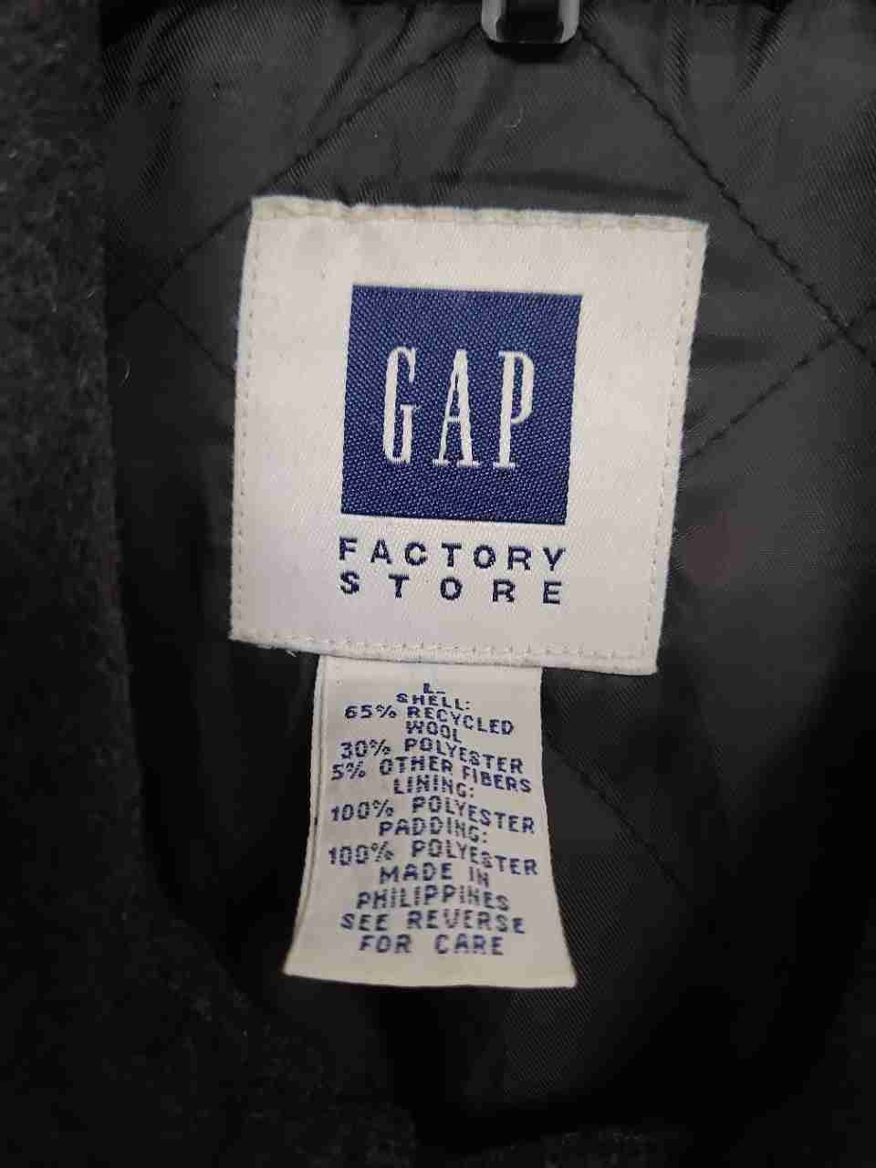 Gap Men's Charcoal Gray Recycled Wool Blend Button Front Coat Sz L