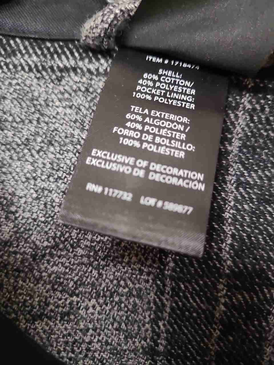 Colorado Clothing Men's Gray Black Plaid Cotton Blend Button Down Shirt Sz M