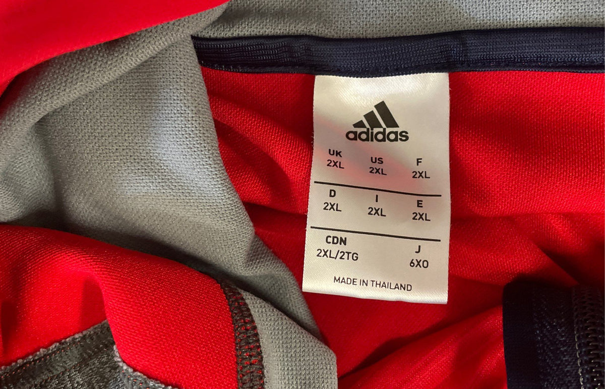 Adidas Men's Washington Wizards NBA Full Zip Hoodie Red Ribbed Jacket Sz 2XL