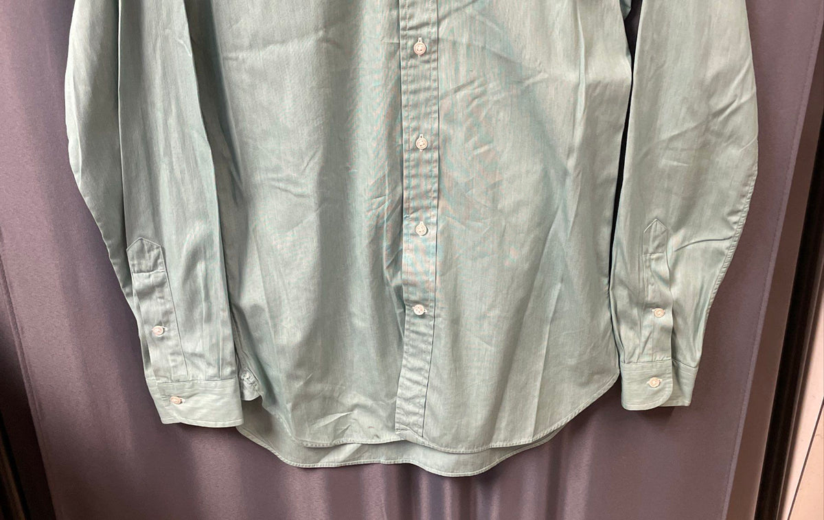 Ralph Lauren Men's Green Micro Stripe Button Down Dress Shirt Sz 14.5/37