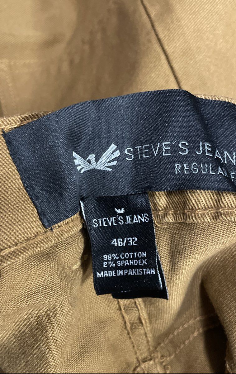 Steve's Jeans Men's Tobacco Regular Fit Cargo Stretch Denim Jeans 46x32 NWT