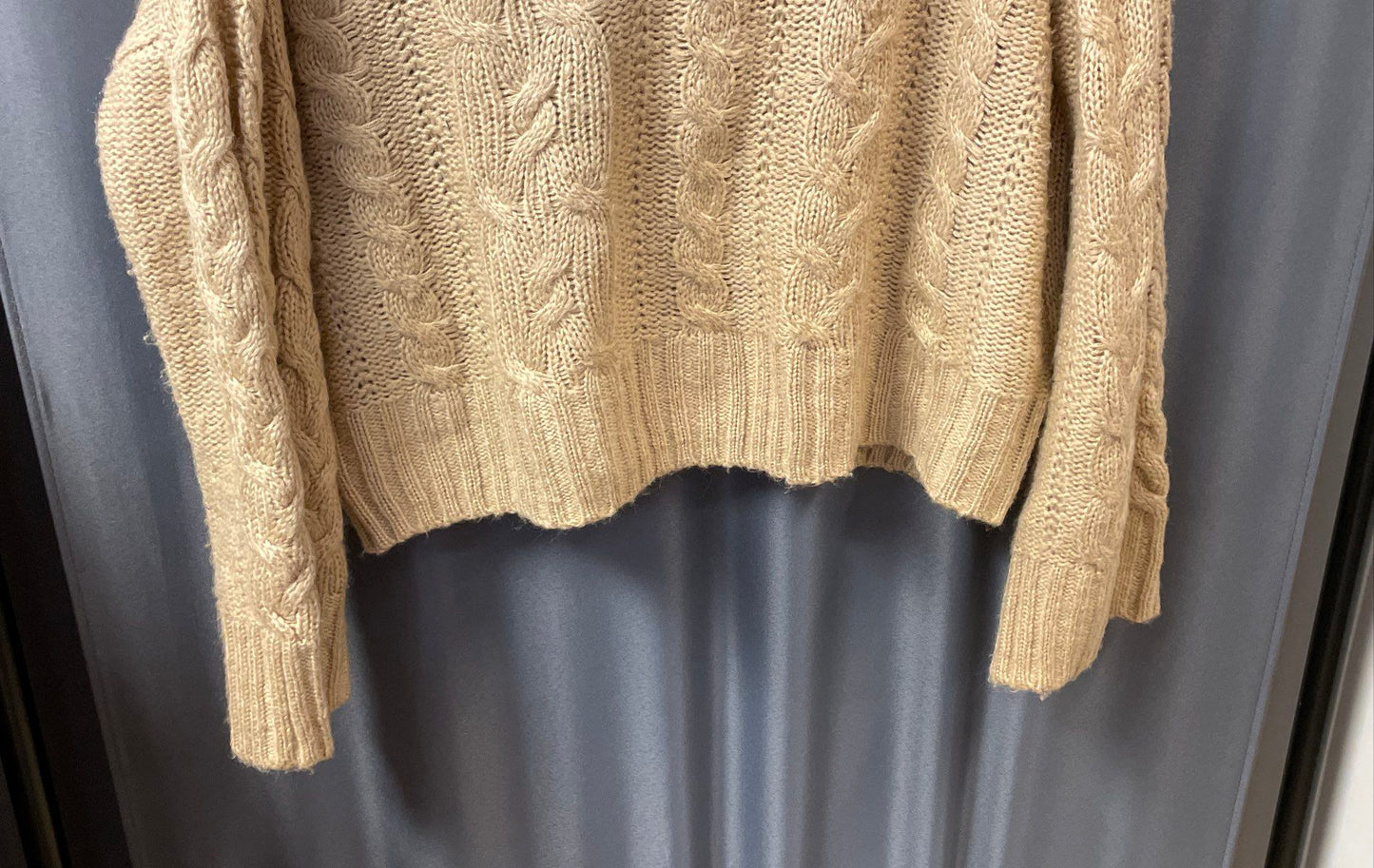Esmara Women's Tan Chunky Cable Knit Turtleneck Sweater Sz XL 16/18