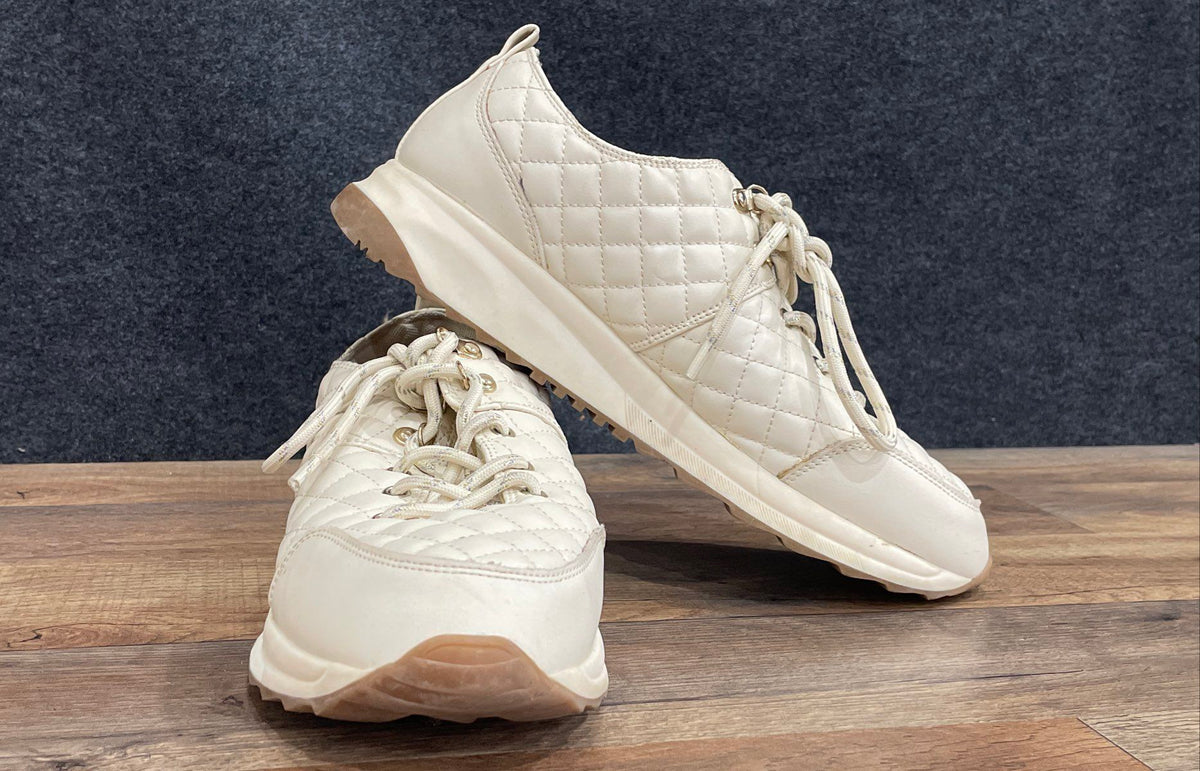 Rachel Zoe Michaela Off White Quilted Fashion Sneakers Size 11