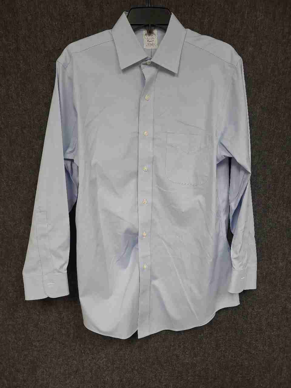 Brooks Brothers Men's Blue Non-Iron Supima Cotton Classic Fit Shirt Sz 15.5 32