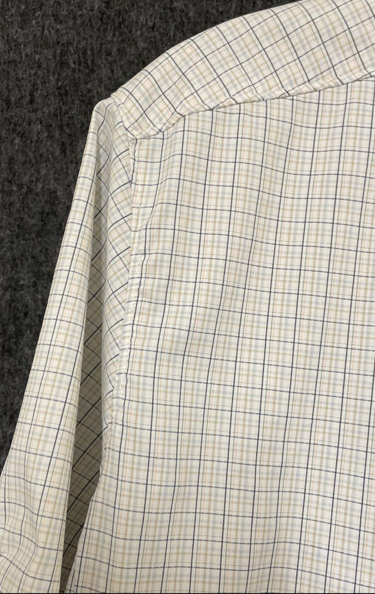 Columbia Men's PFG Tan Blue Plaid Short Sleeve Vented Fishing Shirt Size L