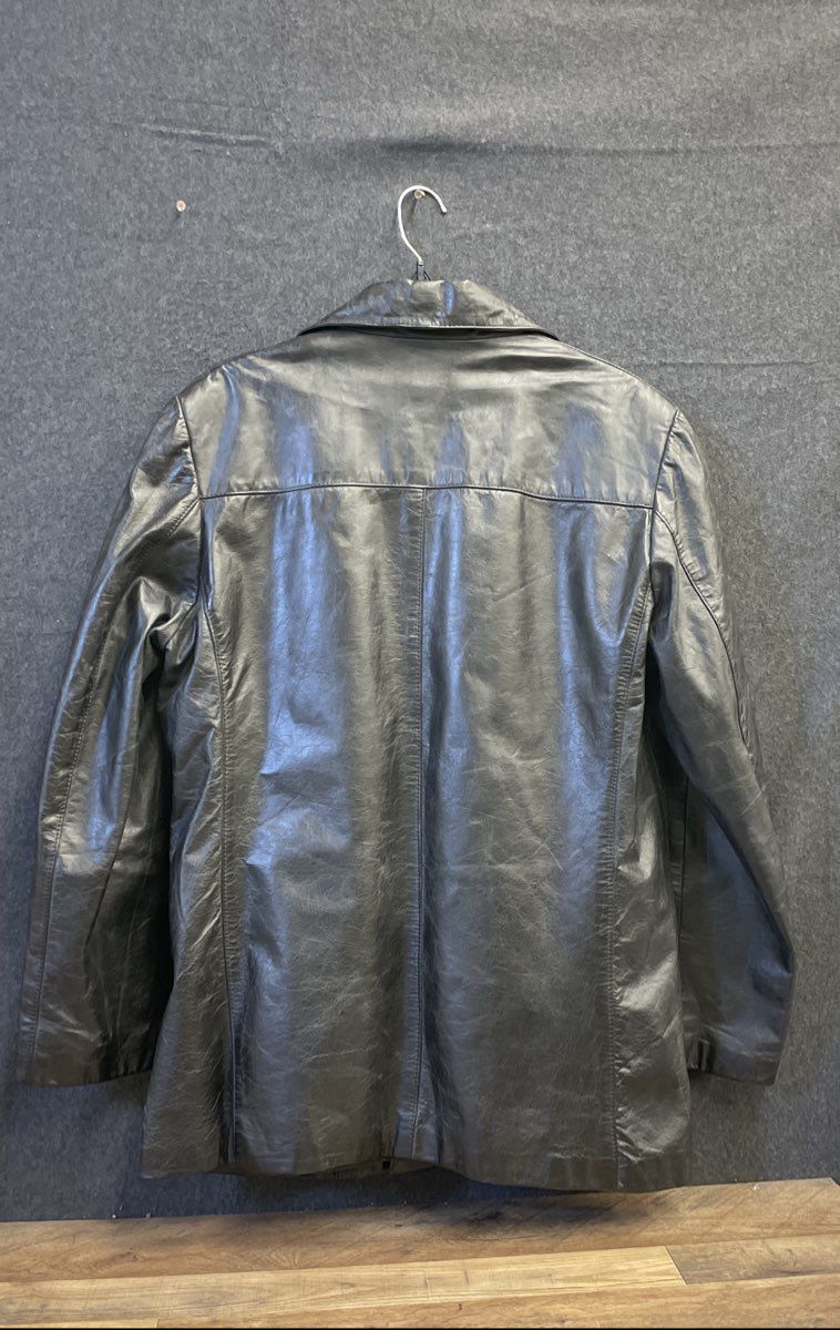 Spiegel Men's Vintage 80s Black Leather Coat Jacket Sherpa Lined Size 40