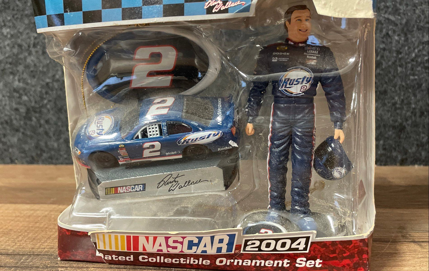 2004 NASCAR Rusty Wallace & Dale Earnhardt Collectible Ornament Lot