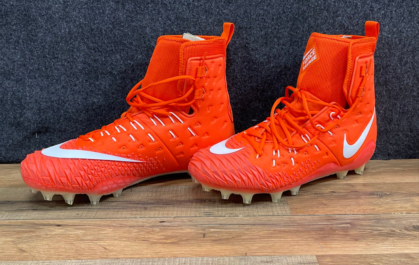 Nike Force Savage Elite TD Orange White High Football Cleats Size 15