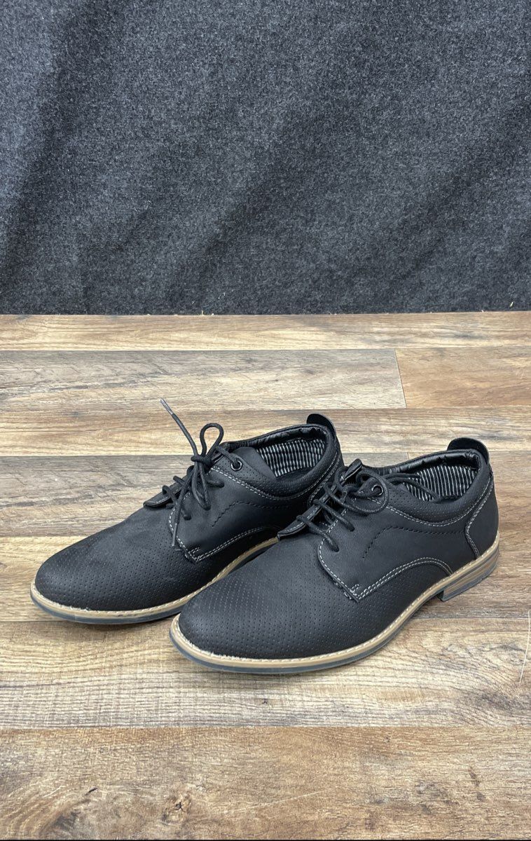 Ashford Hayes Barkley Black Perforated Casual Derby Shoes Men's Size 6 M