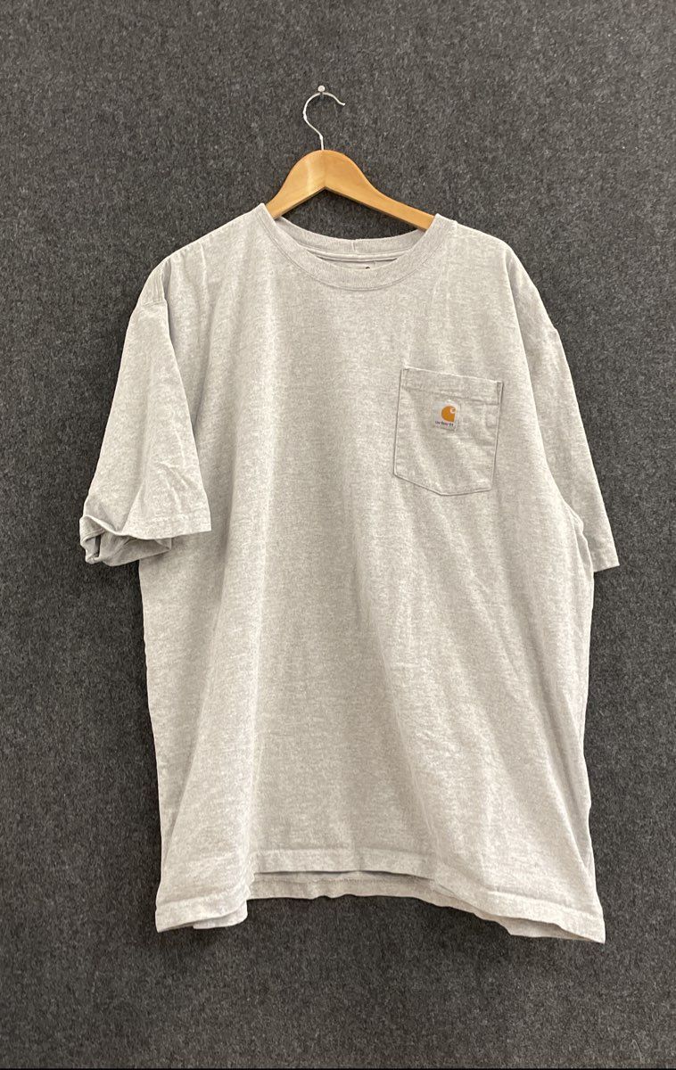 Carhartt Men's Gray Loose Fit Short Sleeve Pocket Work T-Shirt Sz 2XL