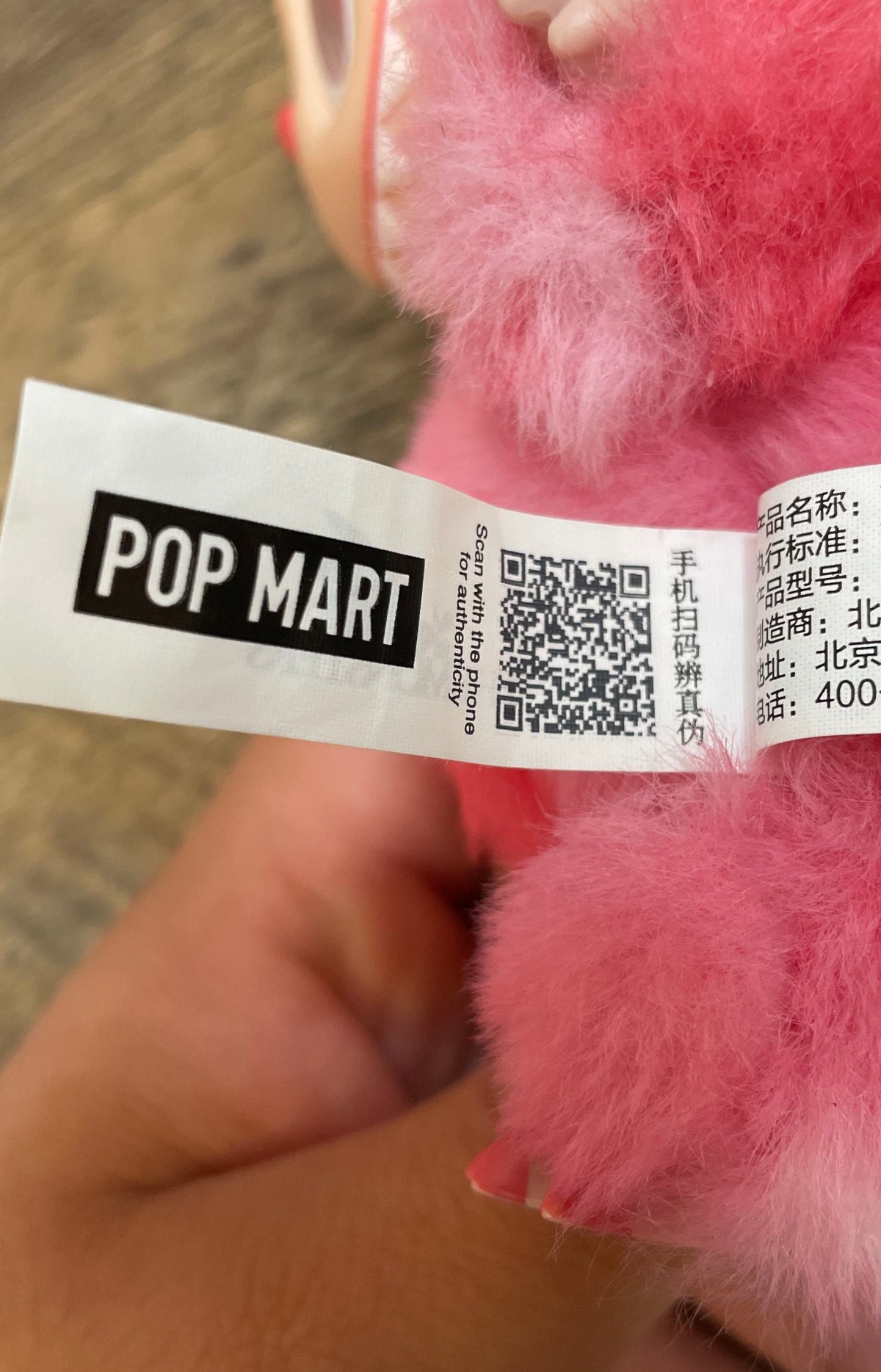 Labubu The Monsters Pop Mart Kasing Lung Pink Plush Figure Keychain with Card