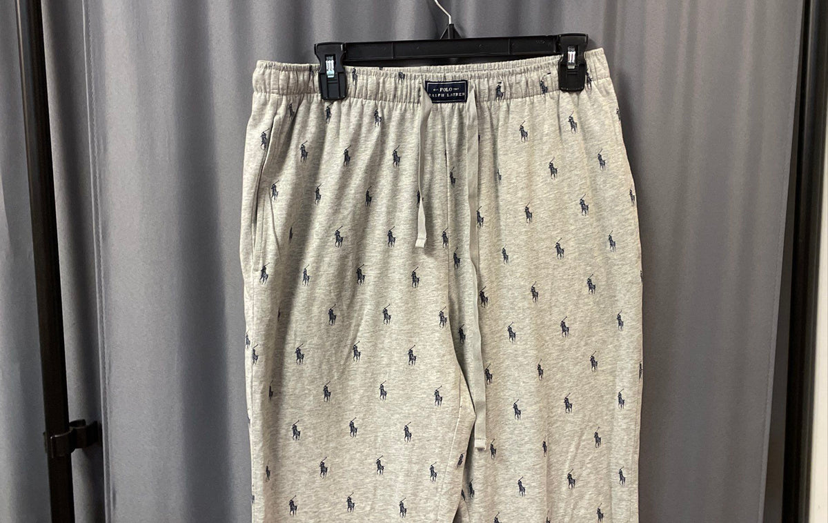 Polo Ralph Lauren Men's Gray All Over Pony Sleep Jogger Pajama Pants Sz M