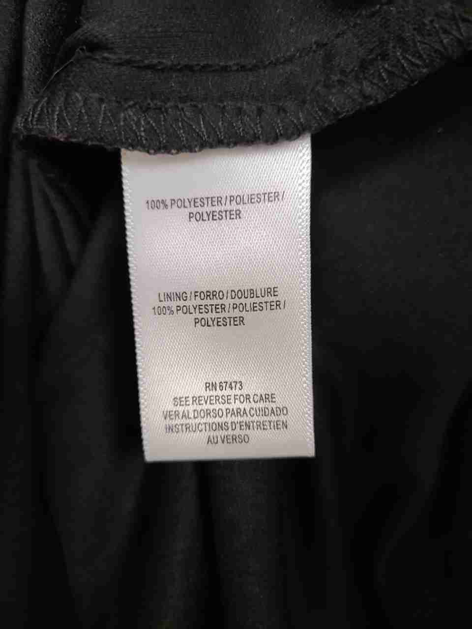 Taylor Women's Black Pleated Smocked Waist V-Neck Long Sleeve Dress Sz 2