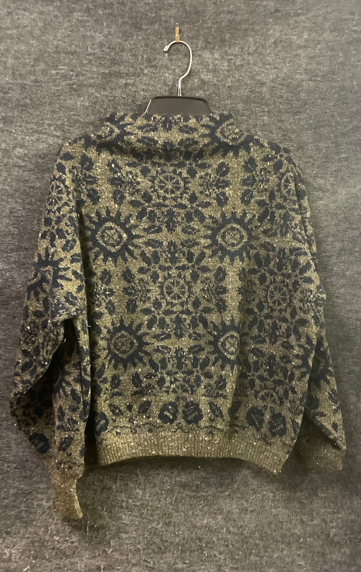 Alain Manoukian Women's Green Geometric Knit Sweater Vintage 90s Belgium M