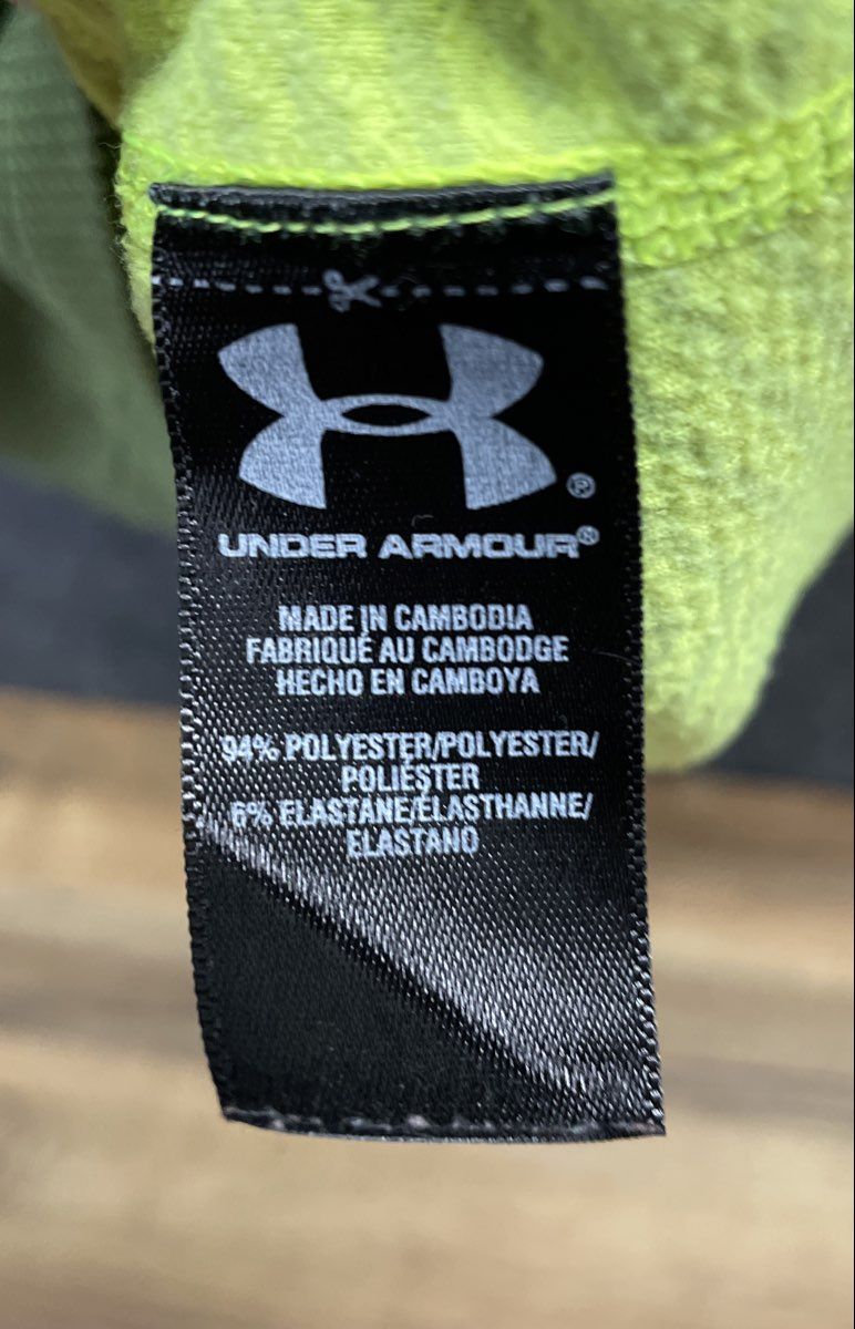 Under Armour Men's ColdGear Fitted Long Sleeve Shirt Olive Green Lime Sz XL