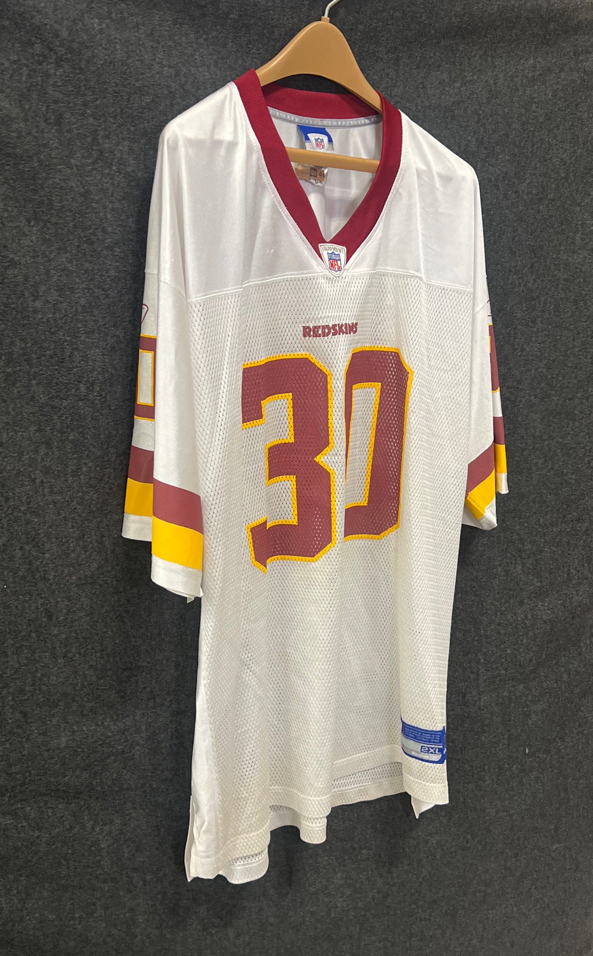 Reebok Men's LaRon Landry Washington Redskins #30 White Replica Jersey Size 2XL