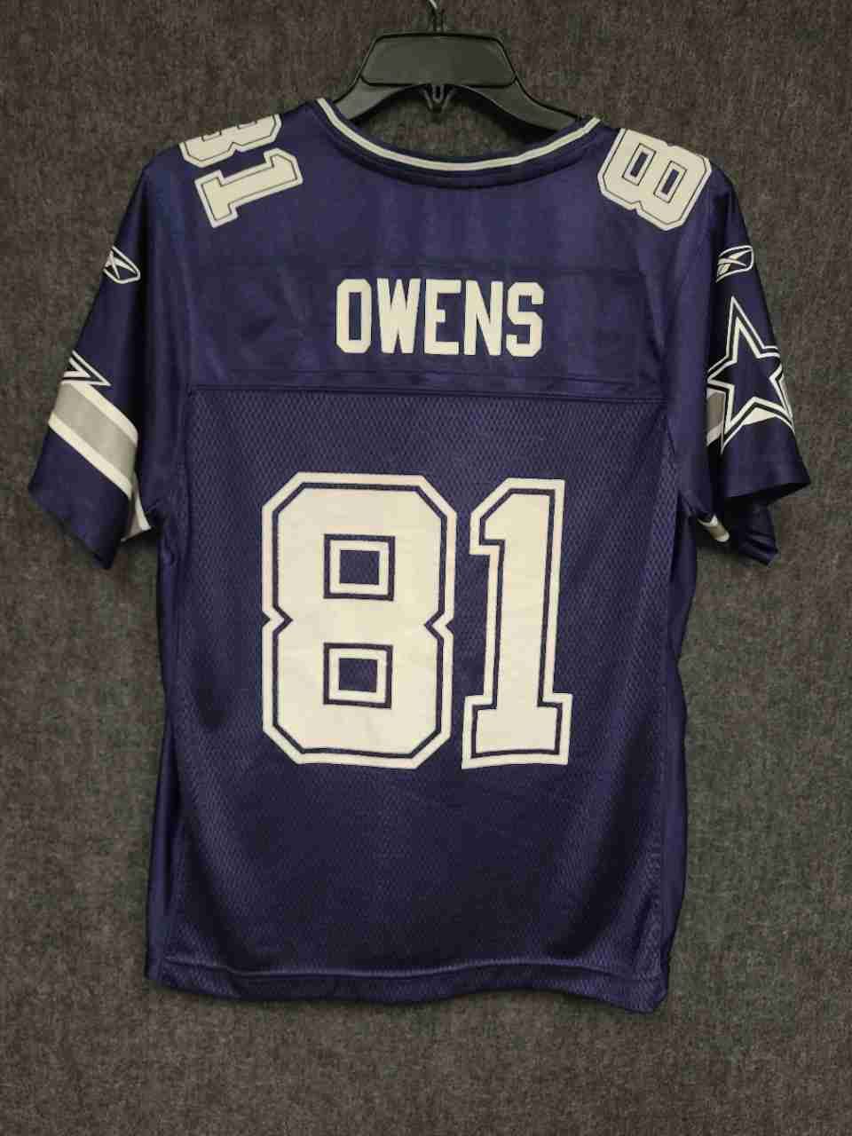 Reebok Men's Dallas Cowboys Terrell Owens 81 NFL Jersey Navy Blue Sz L