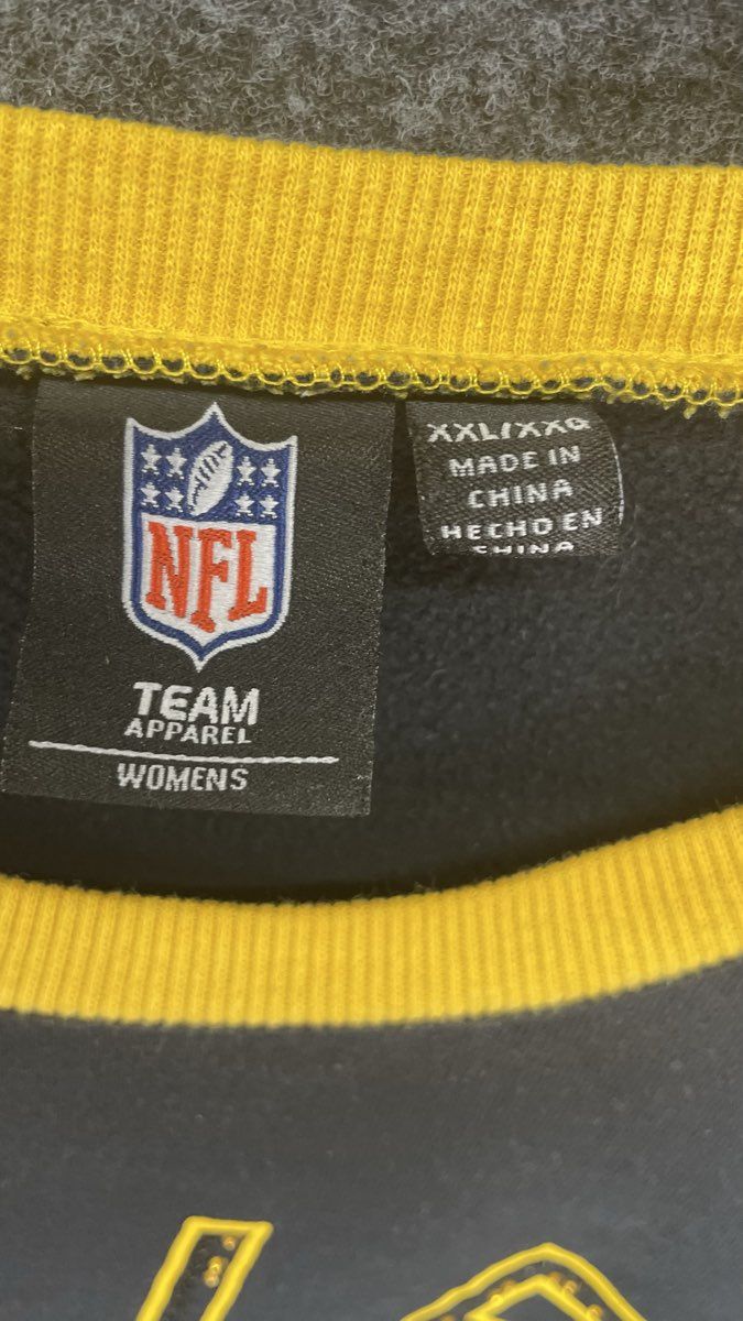 NFL Team Apparel Women's Pittsburgh Steelers Black Gold Logo Sweatshirt Sz XXL