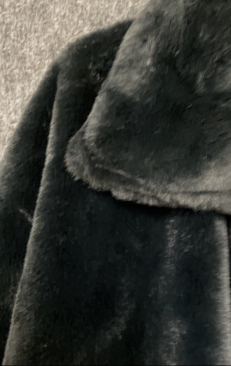 Jou Jou Women's Black Faux Fur Full Zip Collared Jacket Coat Sz M