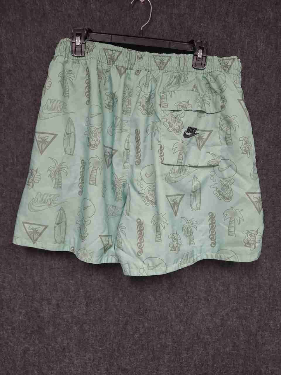 Nike Men's Mint Green Tropical Palm Tree Surfboard Print Swim Trunks Sz XXL