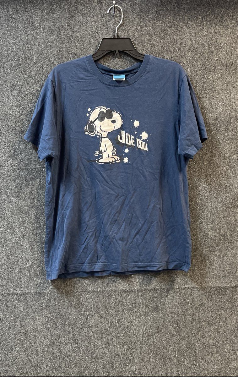 Peanuts Men's Blue Joe Cool Snoopy Graphic T-Shirt 100% Cotton Sz S/M