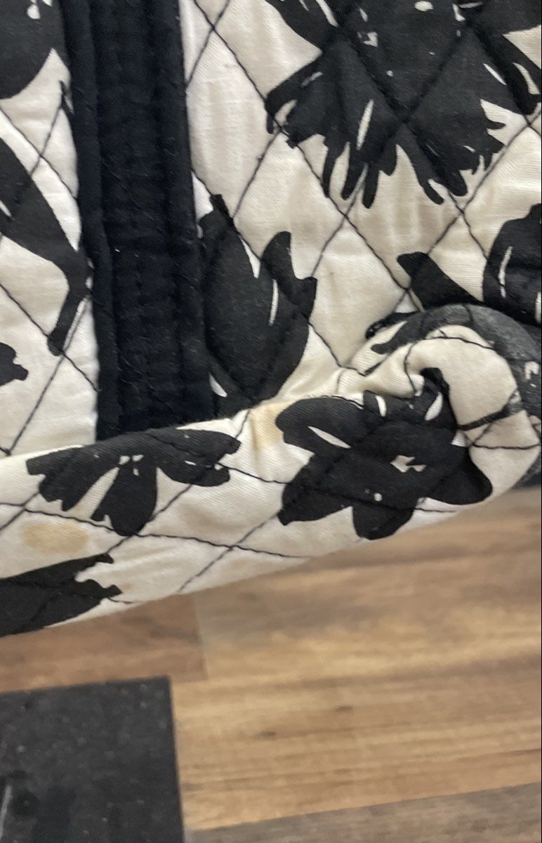 Unbranded Black White Quilted Floral Geometric Tote Bag Large