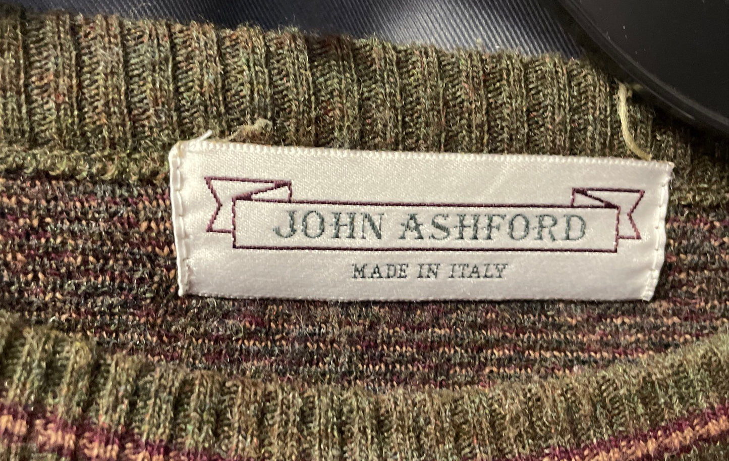 Vintage 90s John Ashford Men's Green Plaid Wool Blend Sweater Made Italy Sz L