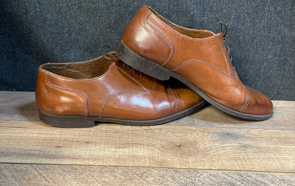 Giorgio Brutini Brown Leather Cap Toe Oxford Dress Shoes Size 9.5