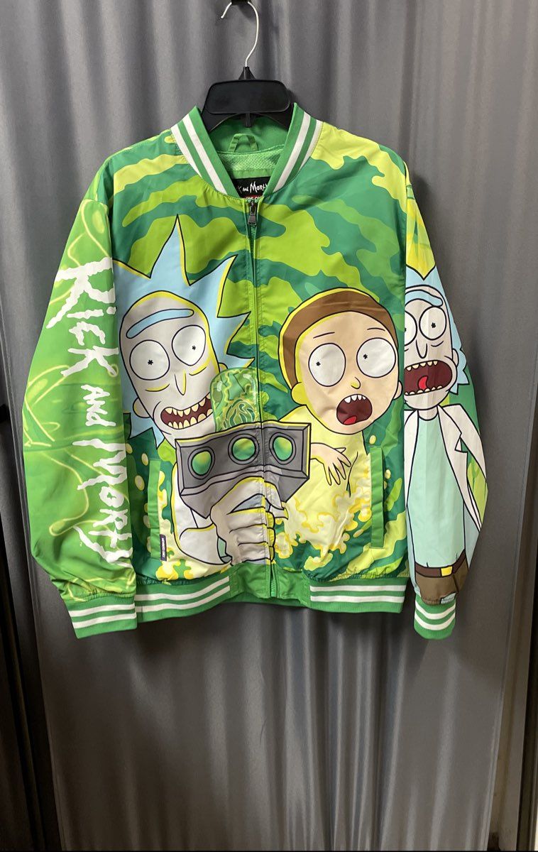 Members Only Men's Graphic Bomber Track Jacket Green Sz M
