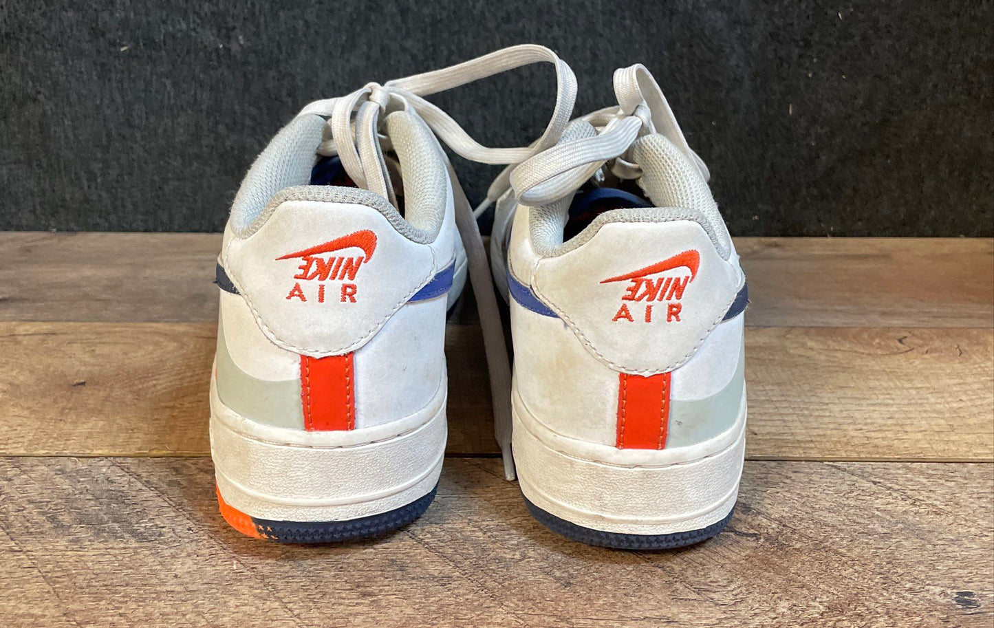 Nike Air Force 1 Low White Blue Orange Youth Sneakers FN4730-001 Size 6.5Y