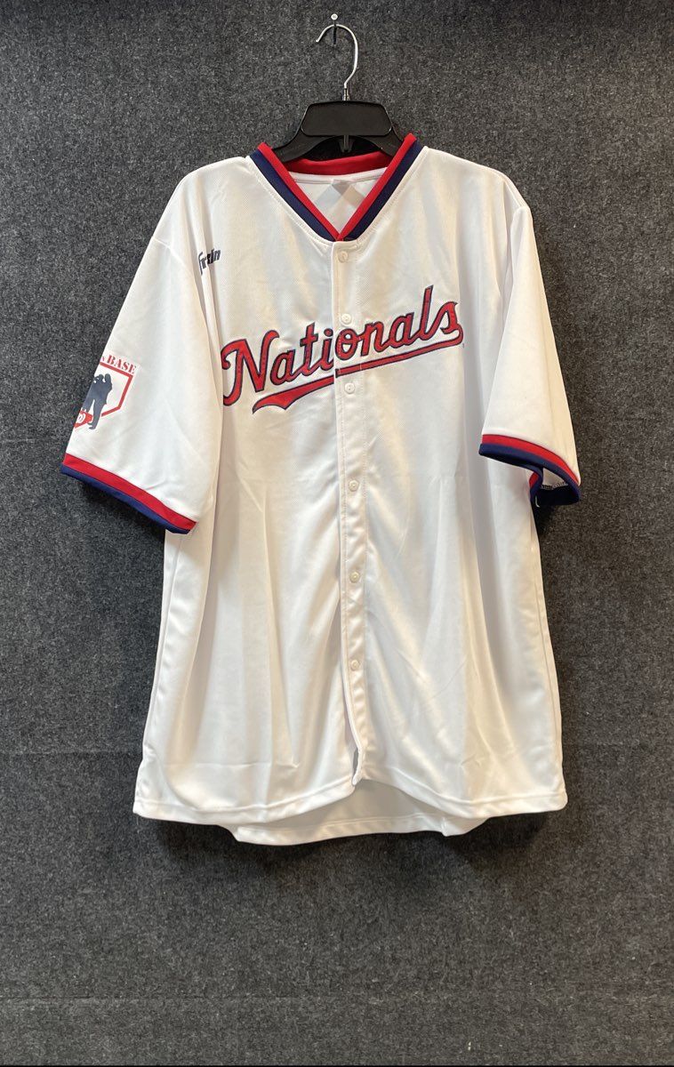 Washington Nationals MLB Baseball Jersey White Button Up Number 20 Sz AXL